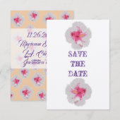 Hibiscus blanc Enregistrer la carte de date (Devant / Derrière)
