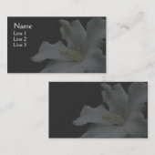 Hibiscus Blanc Sur Carte de visite Floral Noir (Devant / Derrière)