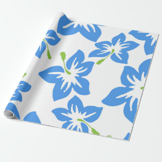 Hibiscus Blauw Bloemen Bloemen Schattige Cadeaupapier