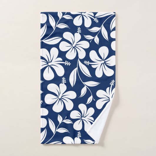 hibiscus bleu et blanc (Serviette à main)