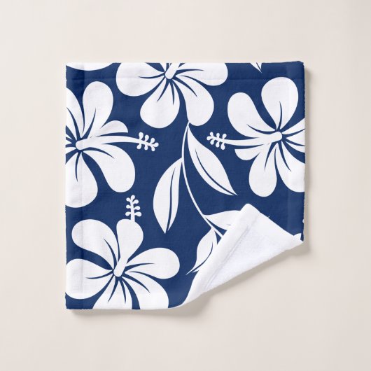 hibiscus bleu et blanc (Gant de toilette)