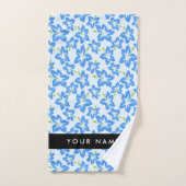 Hibiscus Bleu, Fleurs Bleues, Votre Nom (Serviette à main)