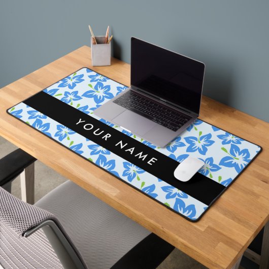Hibiscus Bleu, Fleurs Bleues, Votre Nom (Bureau 2)