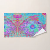 Hibiscus Bleu Rétro Psychedélique Arc-en-Ciel (Serviette à main)