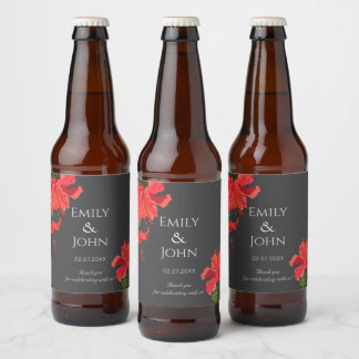 Hibiscus bloem Bierfles Etiket