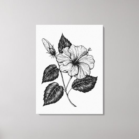 Hibiscus bloem II Canvas Afdruk (Voorkant)