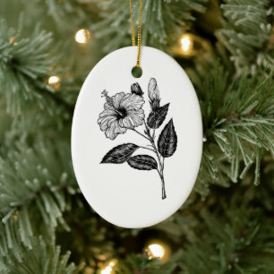 Hibiscus bloem III Keramisch Ornament