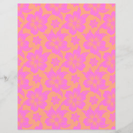 Hibiscus Bloem roze en sinaasappel plakboek papier