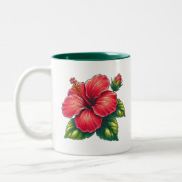 Hibiscus bloem twee toon tweekleurige koffiemok