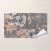Hibiscus bloemblaadjes en bladeren grijs blush bla bad handdoek (Handdoek)