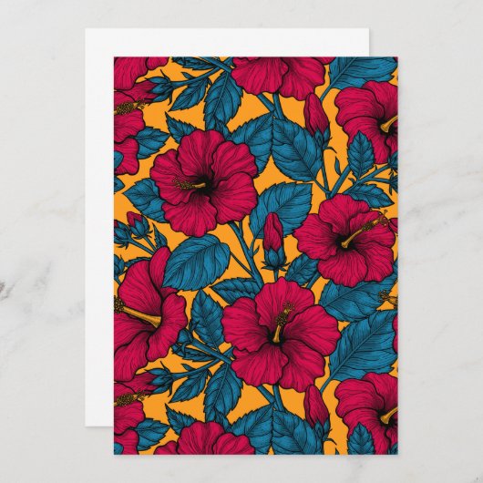 Hibiscus bloemen (Voorkant / Achterkant)