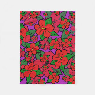 Hibiscus Bloemen #1 Fleece Deken