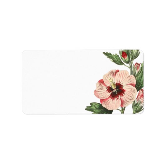  Hibiscus Bloemen Blank Mailing Labels (Voorkant)