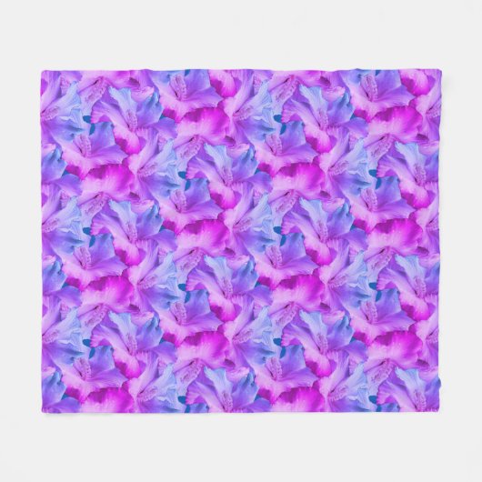 Hibiscus bloemen boeket getint fleece deken (Voorkant (Horizontaal))