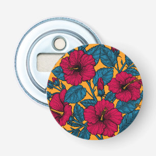Hibiscus bloemen button flesopener