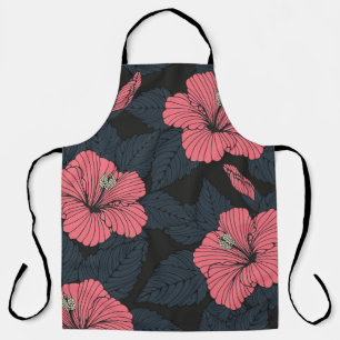 Hibiscus bloemen: donker naadloos behang. schort
