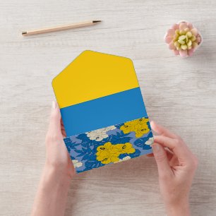 Hibiscus bloemen en bladeren all in one uitnodiging