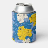 Hibiscus bloemen en bladeren blikjeskoeler (Blikje Achterkant)