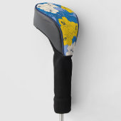 Hibiscus bloemen en bladeren golfheadcover (Schuin)