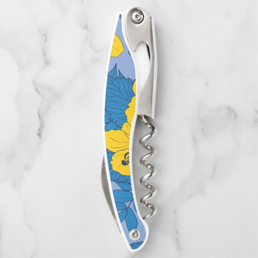 Hibiscus bloemen en bladeren kurkentrekker (Achterkant)