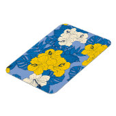 Hibiscus bloemen en bladeren magneet (Linkerzijde)
