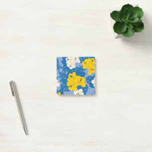 Hibiscus bloemen en bladeren post-it® notes