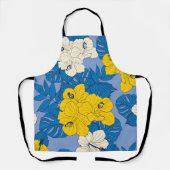 Hibiscus bloemen en bladeren schort (Voorkant)