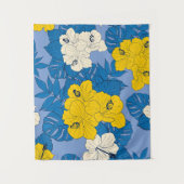 Hibiscus bloemen en bladeren wandkleed (Voorkant)