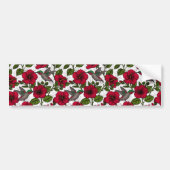 Hibiscus bloemen en kolibrie bumpersticker (Voorkant)