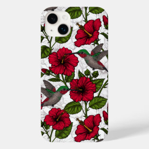 Hibiscus bloemen en kolibrie Case-Mate iPhone 14 plus hoesje