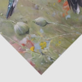 Hibiscus Bloemen en kolibrie Decoupage Tissuepapier (Detail)