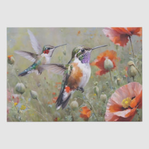 Hibiscus Bloemen en kolibrie Decoupage Tissuepapier
