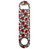 Hibiscus bloemen en kolibrie speed flessenopener (Achterkant)