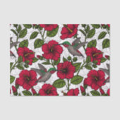 Hibiscus bloemen en kolibrie tissuepapier (Voorkant)