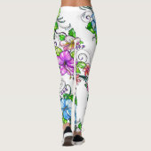 Hibiscus Bloemen Leggings (Achterkant)