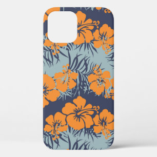 Hibiscus bloemen naadloos patroon,  bloeding w iPhone 12 hoesje