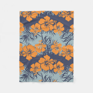 Hibiscus bloemen naadloos patroon,  bloeding w fleece deken