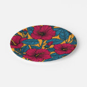Hibiscus bloemen papieren bordje (Gekanteld)