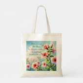 Hibiscus Bloemen & Quote Tote Bag (Achterkant)