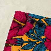 Hibiscus bloemen strandlaken (In situ)