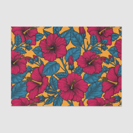 Hibiscus bloemen tissuepapier (Voorkant)