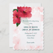 Hibiscus Bloemen Trouw Uitnodiging Template (Voorkant)