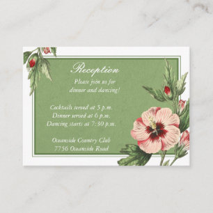  Hibiscus Bloemen Trouwreceptie Kaart