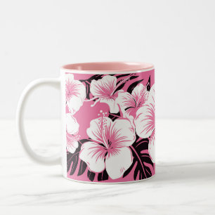 Hibiscus bloemen twee-tone Mok