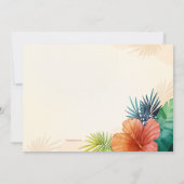 Hibiscus Bloemen Uitnodiging (Achterkant)