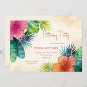 Hibiscus Bloemen Uitnodiging (Voorkant / Achterkant)