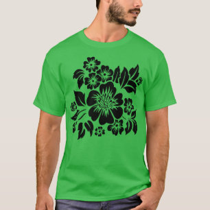 Hibiscus Bloemen Zomer Uitsnede Stencil Style T-sh T-shirt
