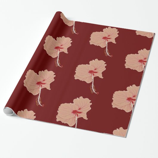 Hibiscus Bloemenkunst Speciaal Cadeaupapier (Uitgerold)