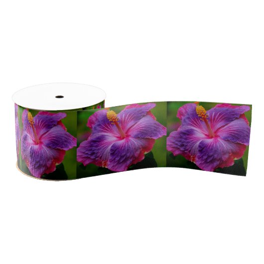 Hibiscus bloemenlint grosgrain lint (Spoel)