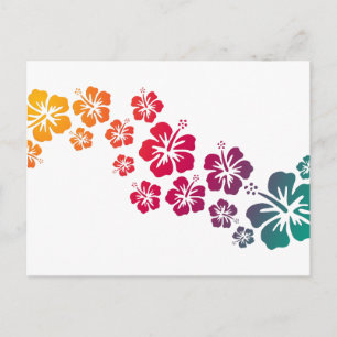 hibiscus blooms gekleurd briefkaart